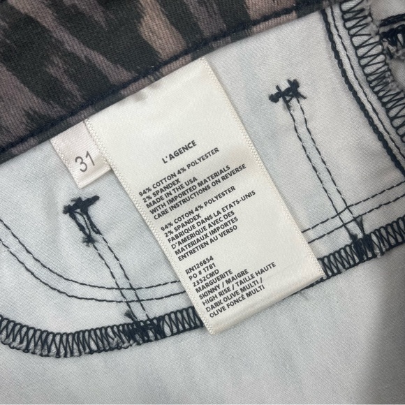 L’AGENCE Paris l 31 Marguerite Leopard Print High Rise Skinny 30” Stretch Jeans - Picture 12 of 15